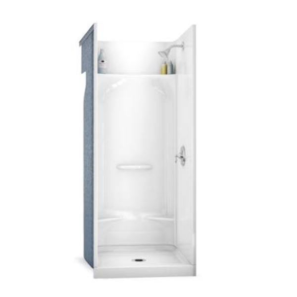 MAAX Essence 36L x 36W x 76H in. 2-in-1 Shower Kit – Shower Stall with Centre Drain Shower 
