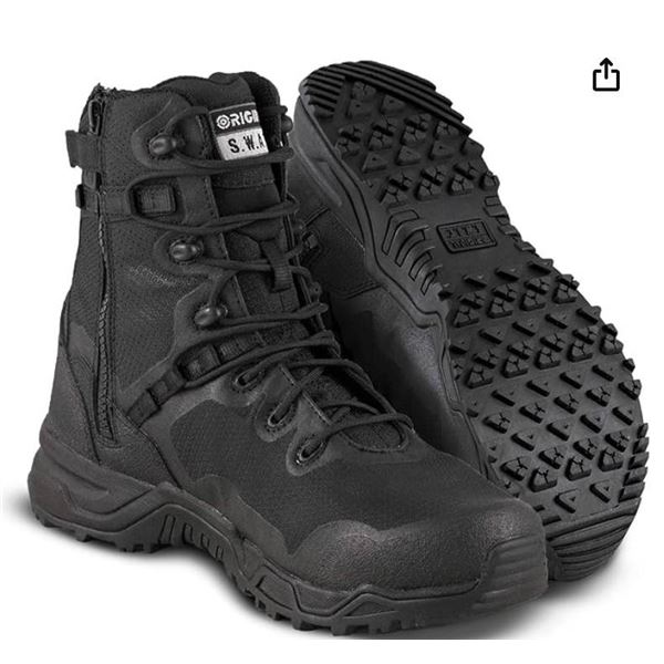 Original S.W.A.T. Alpha Fury 8-Inch Waterproof Side-Zip Boots, Size 9.5 Wide