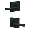 Image 1 : Schlage Bed and Bath Lever Handle Set in Matte Black Finish