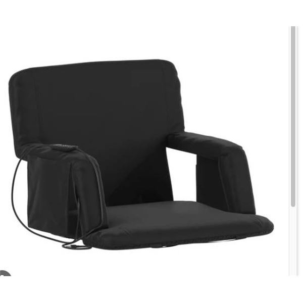 Black Portable Folding Camping or Outdoor Seat with Straps