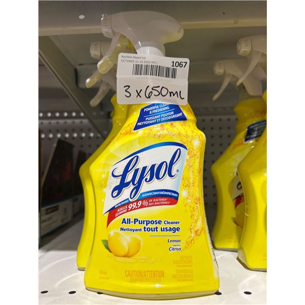 Lysol All-Purpose Cleaner Lemon Scent 650 ml (3 Units)