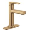 Image 1 : Moen 84672BG Rinza High-Arc Bathroom Faucet, Brushed Gold Finish