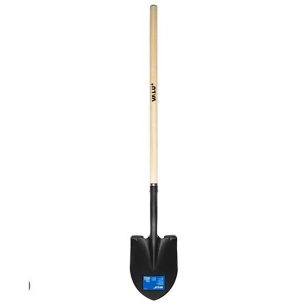 Valu+ Round Shovel with Long Wooden Handle
