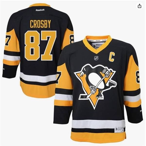 Youth Pittsburgh Penguins Crosby Black Jersey Sz S/M