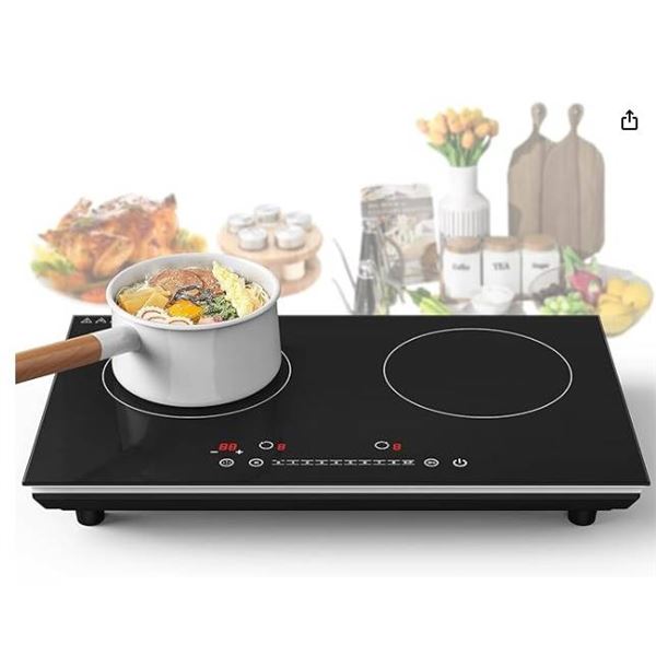 VBGK Electric Cooktop, 120V Induction Double Cooktop