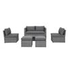 Image 1 : StyleWell Napa II 6-Piece Woven Chat Set with Grey Finish and Grey Cushions