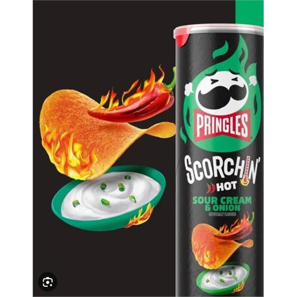 Pringles Scorchin’ Sour Cream and Onion 14 Pack – 156g Each, JJ Hot Flavor