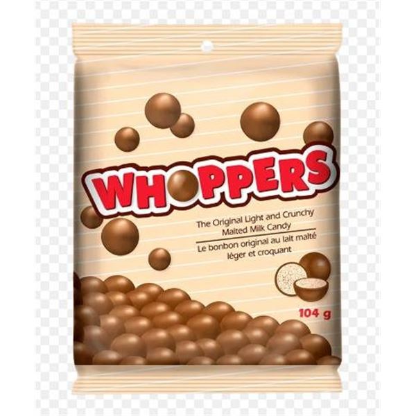 Whoppers Malted Milk Balls 104G Per Pack (8 Packs Total)