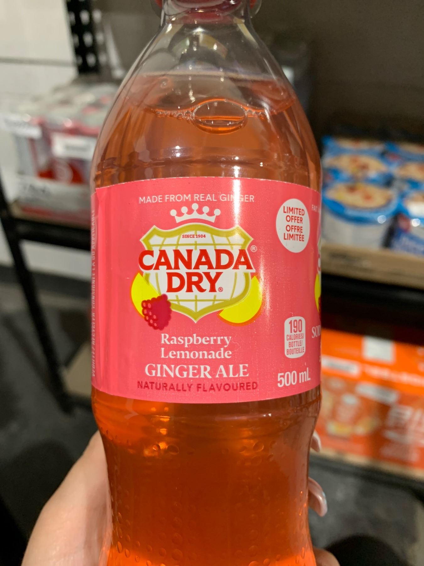 Ginger Ale Raspberry Lemonade Canada Dry Raspberry Lemonade Ginger Ale, 24 x 500 mL Bottles