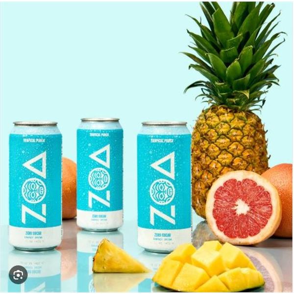 Zoa Energy Drink 12-Pack, Tropical Punch, 355 ML