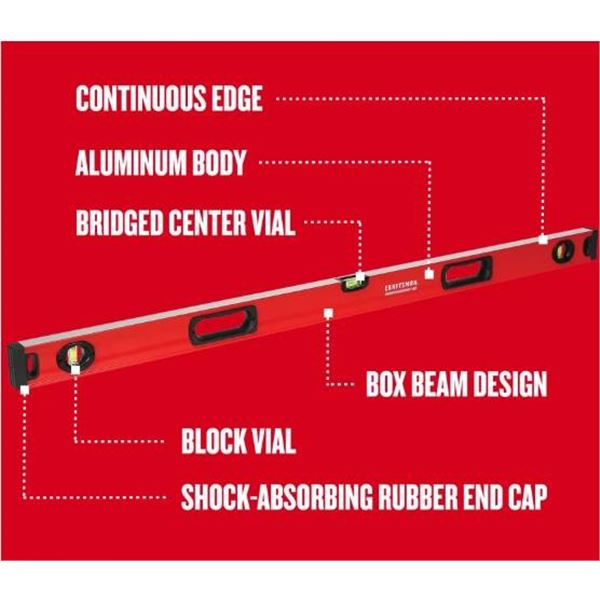 Craftsman 48″ Red Box Beam Level With Model Number CMHT82347