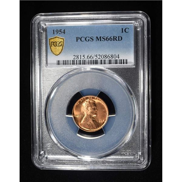 1954 LINCOLN CENT PCGS MS-66 RD