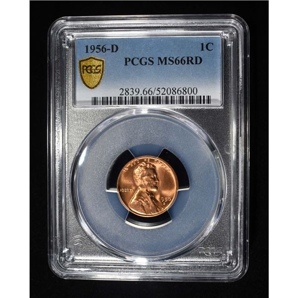1956-D LINCOLN CENT PCGS MS-66 RD