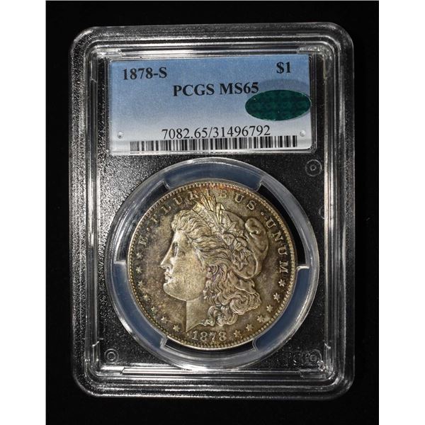 1878-S MORGAN DOLLAR PCGS MS-65 CAC AMAZING COLOR