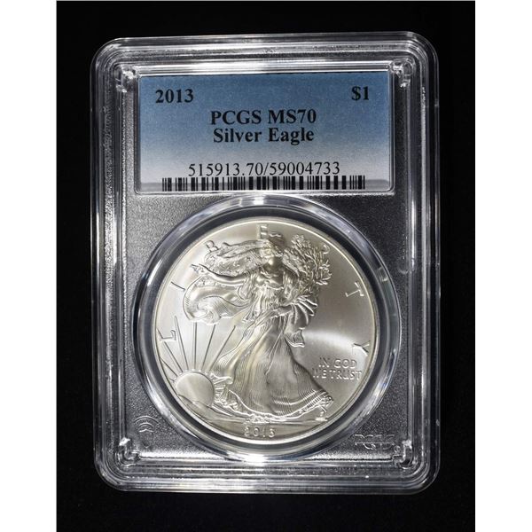 2013 AMERICAN SILVER EAGLE PCGS MS70