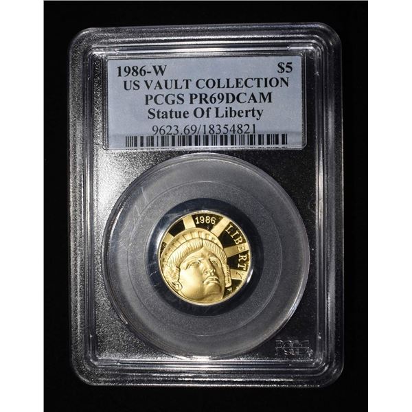1986-W $5 GOLD LIBERTY PCGS PR69 DCAM
