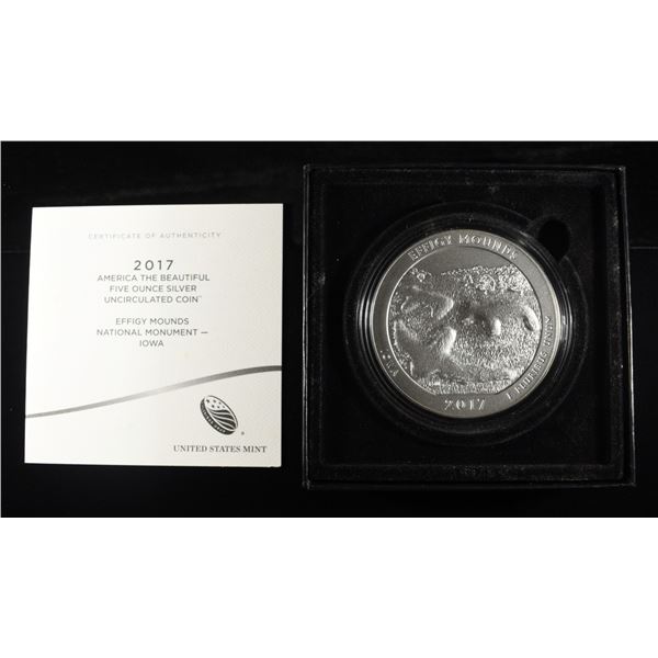 2017 5 OZ .999 SILVER STATE QUARTERLIKE ROUND  OGP