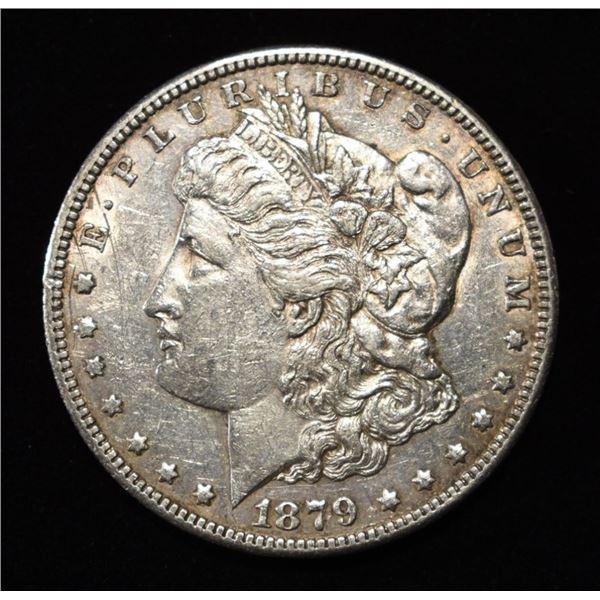 1879-S REV OF 78 MORGAN DOLLAR AU/BU, DAMAGE