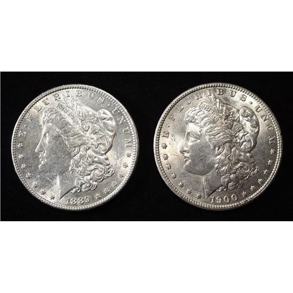 1889 & 1900 MORGAN DOLLARS AU/BU
