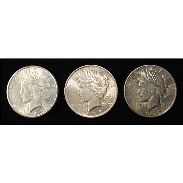 1923 P,D,S PEACE DOLLARS
