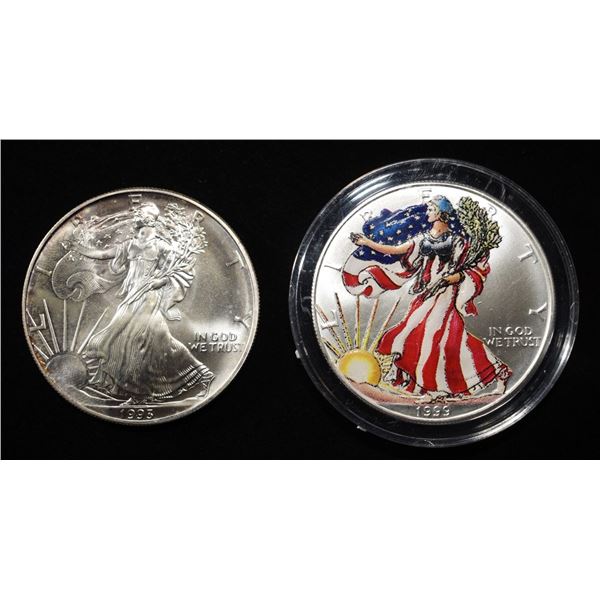 1993, 99 AMERICAN SILVER EAGLES