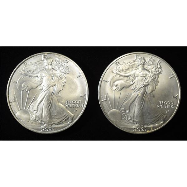 (2) 2021(W) AMERICAN SILVER EAGLES