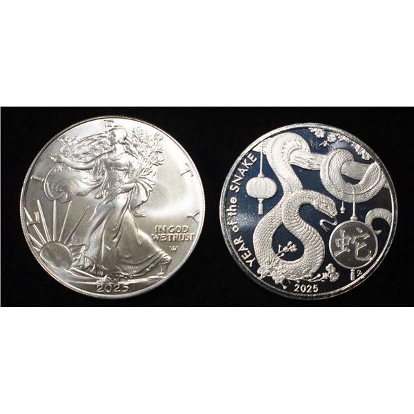 2025-W ASE, 1 OZ .999 SILVER ROUND YOT  SNAKE