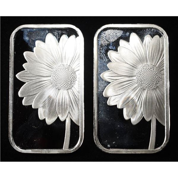(2) 1 OZ FLOWER .999 SILVER BARS