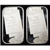 Image 1 : (2) 1 OZ TO THE HAPPY COUPLE .999 SILVER BARS