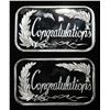 Image 1 : (2) 1 OZ CONGRATULATIONS .999 SILVER BARS