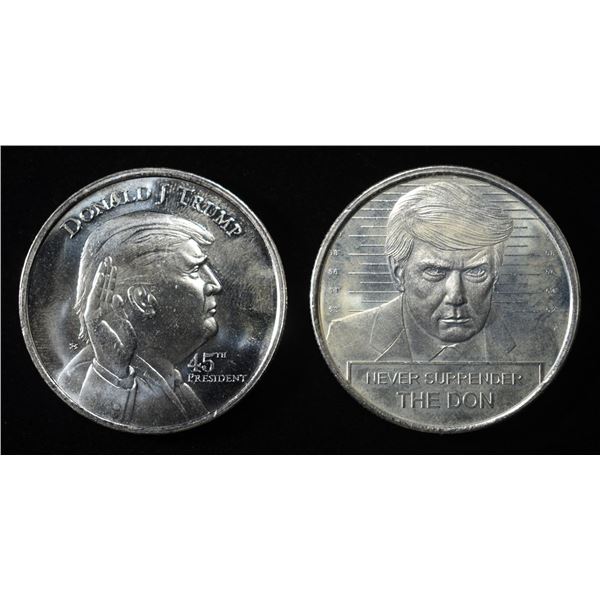 (2) 1 OZ .999 SILVER TRUMP ROUNDS