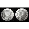 Image 1 : (2) 1 OZ .999 SILVER INCUSED INDIAN DESIGN ROUNDS