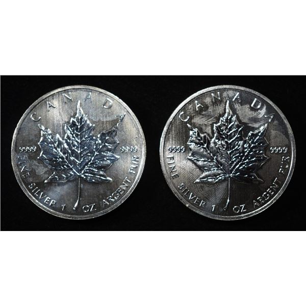 (2) 2013 1 OZ .999 SILVER CANADA MAPLE ROUNDS