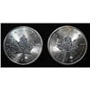 Image 1 : (2) 2015 .999 SILVER CANADA MAPLE ROUNDS