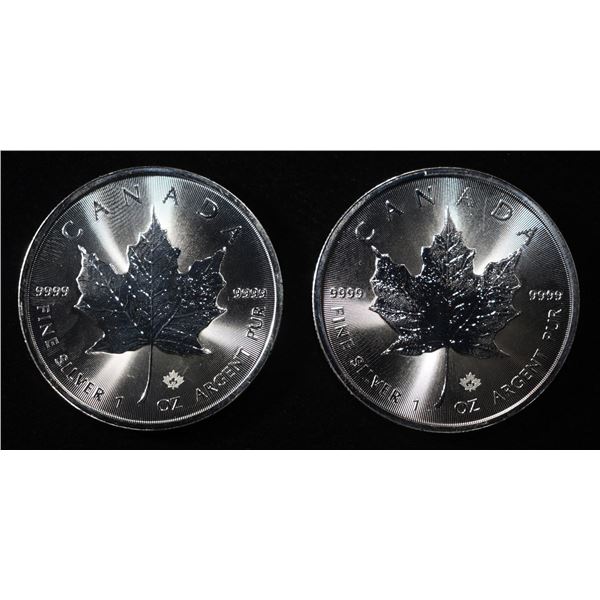 (2) 2022 1 OZ .999 SILVER CANADA MAPLE ROUNDS