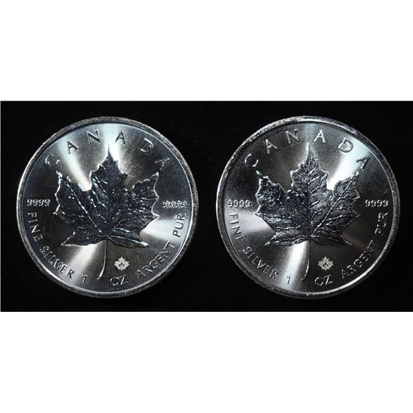 (2) 1 OZ MAPLE .999 SILVER ROUNDS