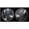 Image 2 : (2) 1 OZ MAPLE .999 SILVER ROUNDS