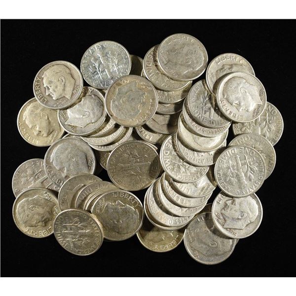 (50) 90% SILVER ROOSEVELT DIMES