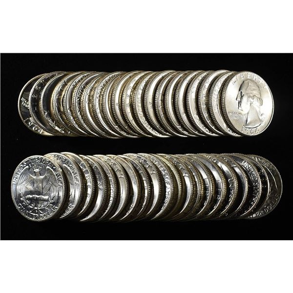 (40) 1964 90% SILVER WASHINGTON QUARTERS BU