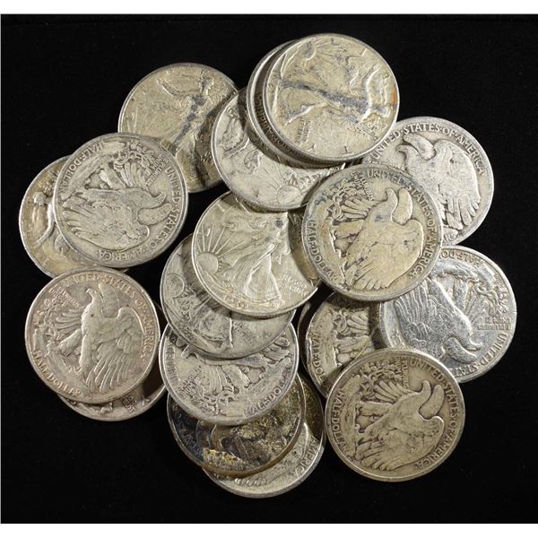 (20) 90% SILVER WALKING LIBERTY HALFS