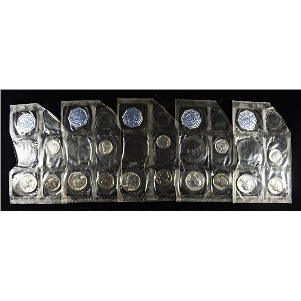 (5) 1960 US PROOF SETS MISSING HALF DOLLAR & CENT