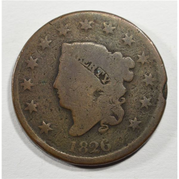 1826 CORONET HEAD LARGE CENT