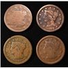Image 1 : (4) BRAIDED HAIR LARGE CENTS G/VG