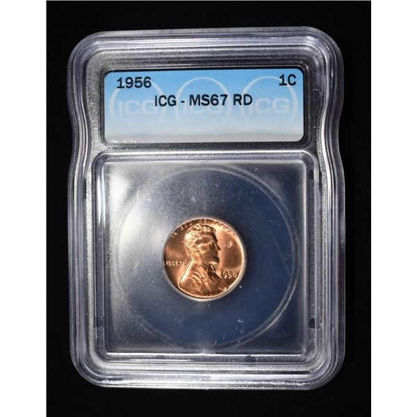 1956 LINCOLN WHEAT CENT ICG MS67 RD