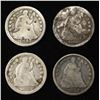 Image 1 : (4) SEATED LIBERTY HALF DIMES