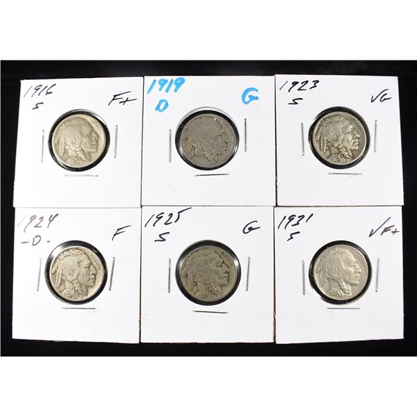 (6) BUFFALO NICKELS