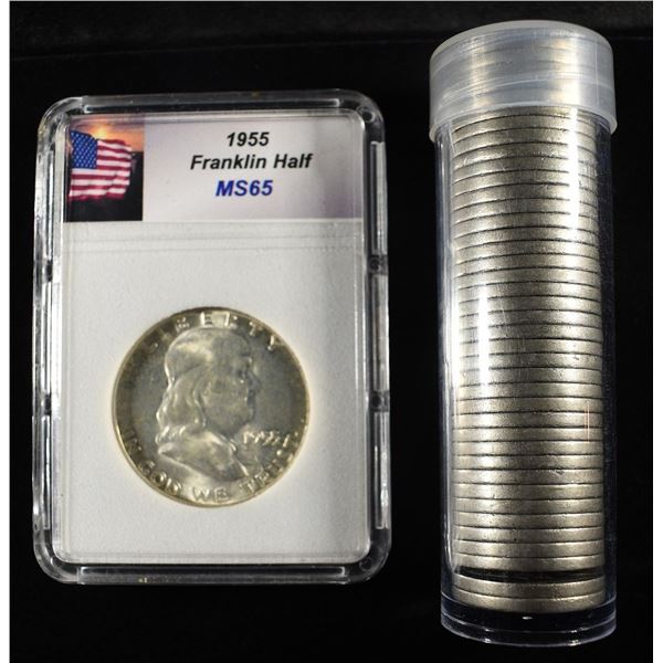 (50) 1939 JEFFERSON NICKELS, 1955 FRANKLIN 50C