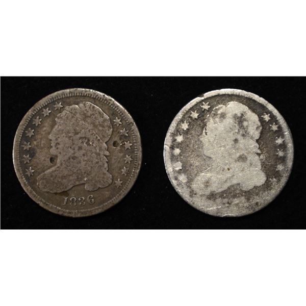 (2) CAPPED BUST DIMES