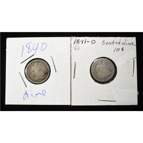 (2) LIBERTY SEATED DIMES G/VG