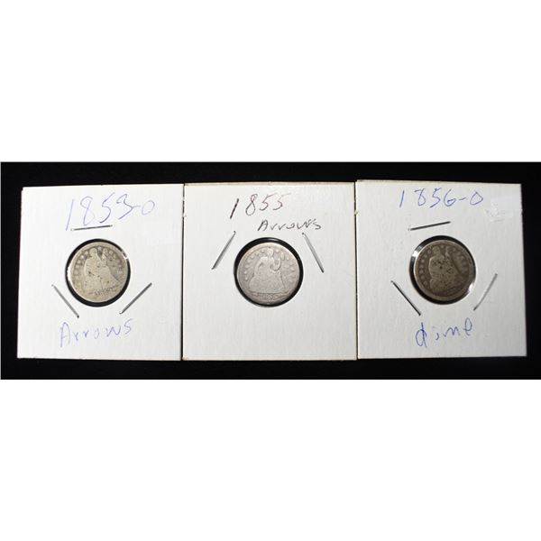 (3) LIBERTY SEATED ARROWS DIMES GOOD